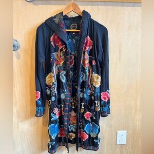 NEW Johnny Was BIYA Duster Embroidered Long Cardigan w/ Hood